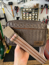 PIONEER-small bag-Strey Designs-brown woven-Strey Designs