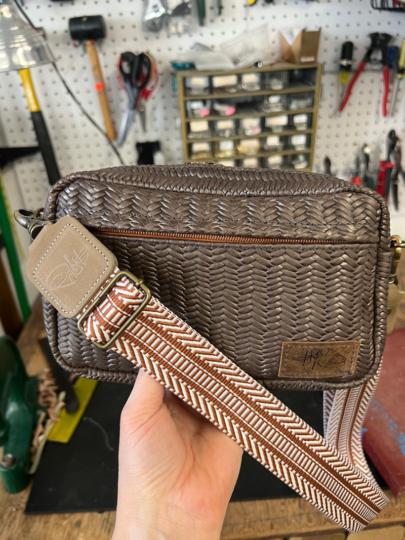 PIONEER-small bag-Strey Designs-brown woven-Strey Designs