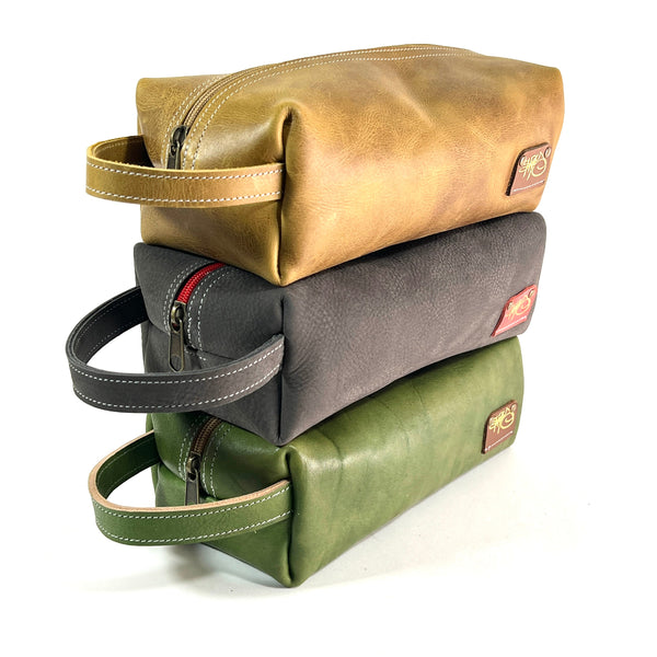 leather men's dopp kit